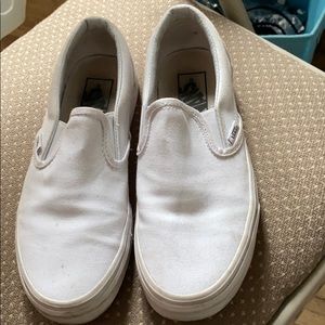 White slip on vans